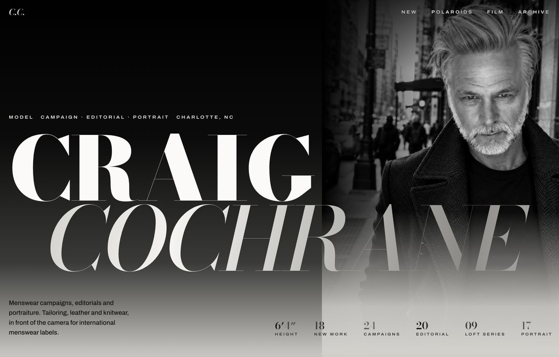 Craig Cochrane — model portfolio website