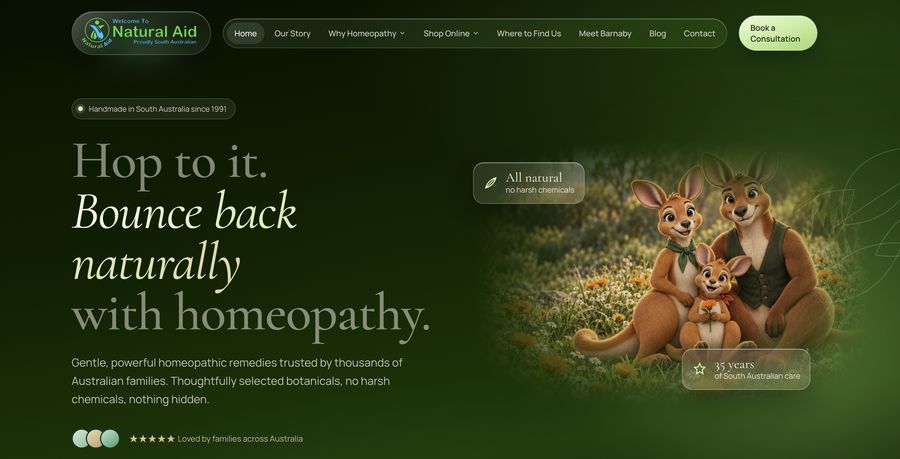 Natural Aid Australia — homeopathic remedies ecommerce website